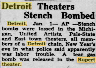 Rupert Theatre - Stink Bomb Attack 1938